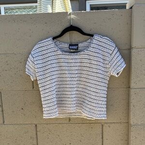 Trendy Knit Striped Crop Top